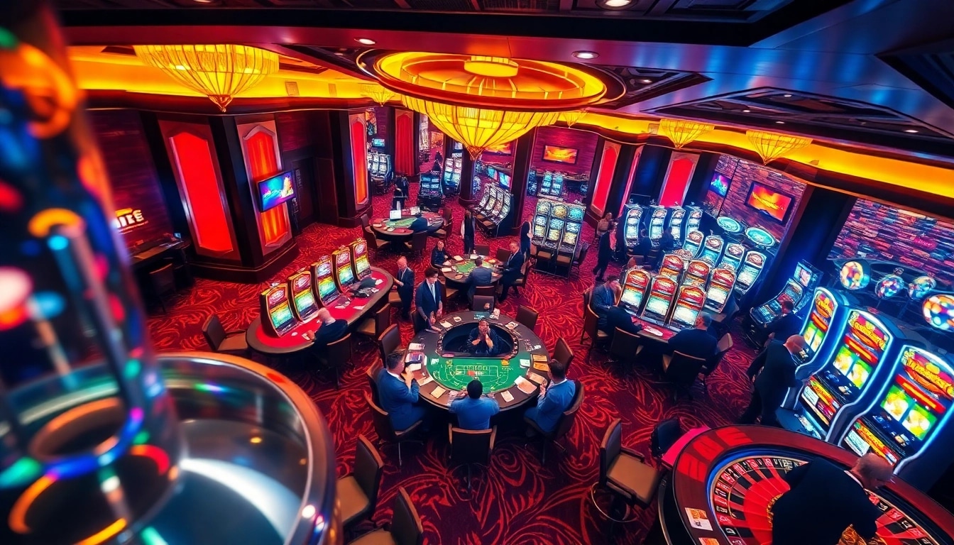 Players enjoying thrilling games at 789F casino, showcasing exciting gambling atmosphere and luxury.