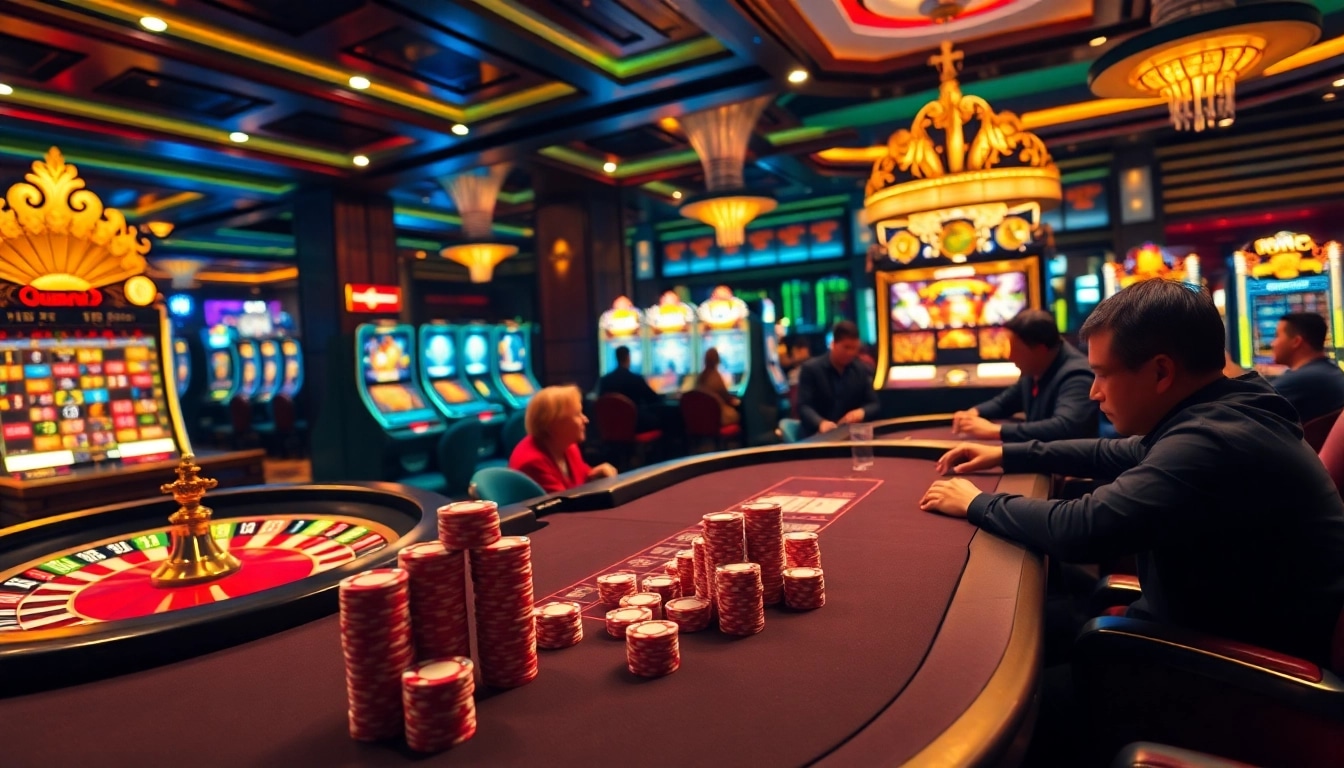 Experience high-stakes action at AU888 casino with vibrant gaming tables and exciting slot machines.