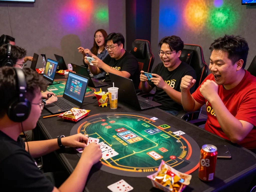 Players enjoying the immersive gaming experience on Go88 platform, showcasing vibrant graphics and excitement.