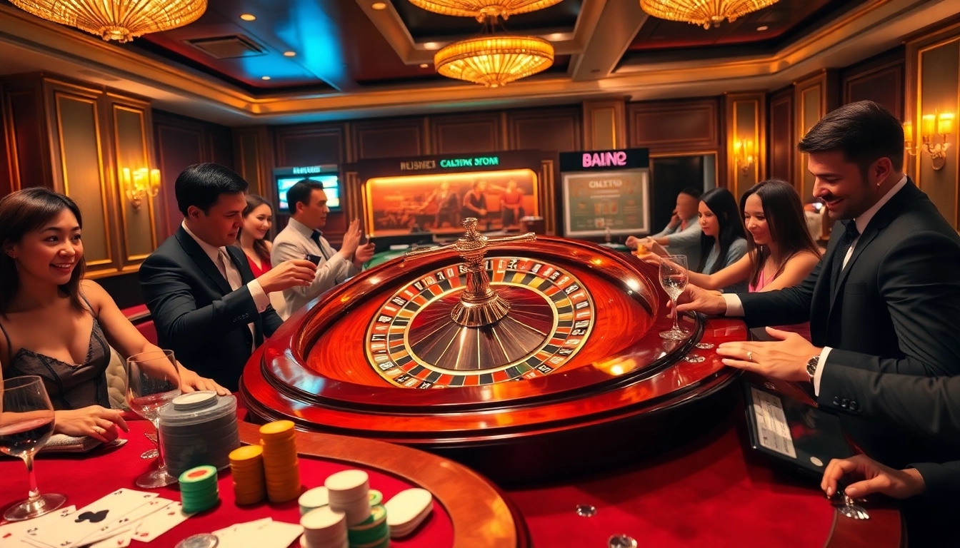 Excited players engaging in roulette, showcasing the registration process, নিবন্ধন করুন for potential gamblers.