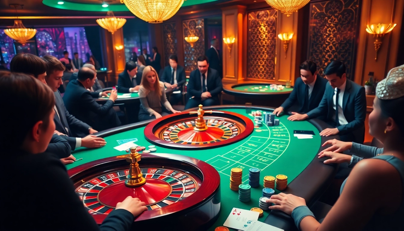 Experience the excitement of winning with link vào luck8 at a luxurious casino, featuring vibrant poker and roulette games.