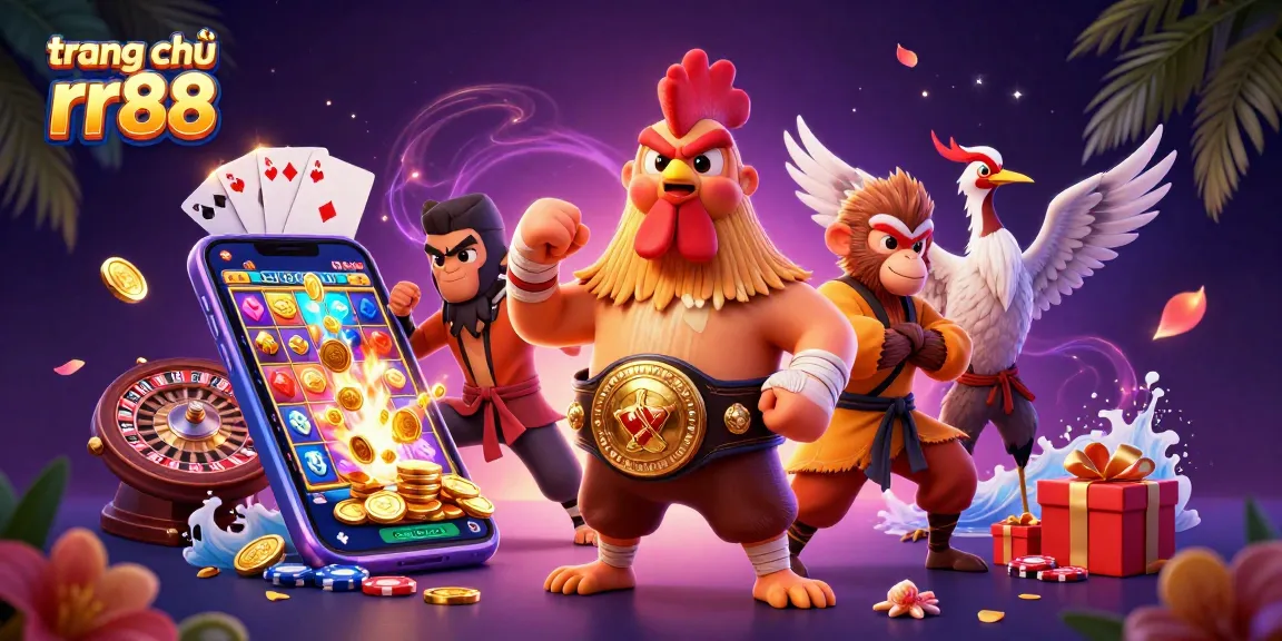 Engage with the vibrant world of trang chủ rr88, featuring colorful gaming elements and dynamic characters.