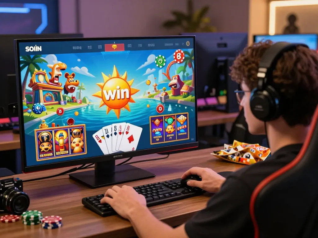 Engaged user playing on the sun win gaming platform with colorful graphics and inviting atmosphere.