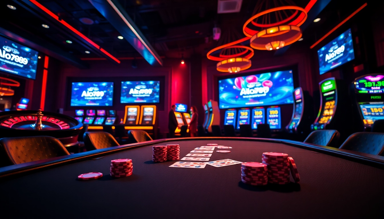 Experience high-stakes action at Alo789 Link with live poker games and vibrant casino visuals.
