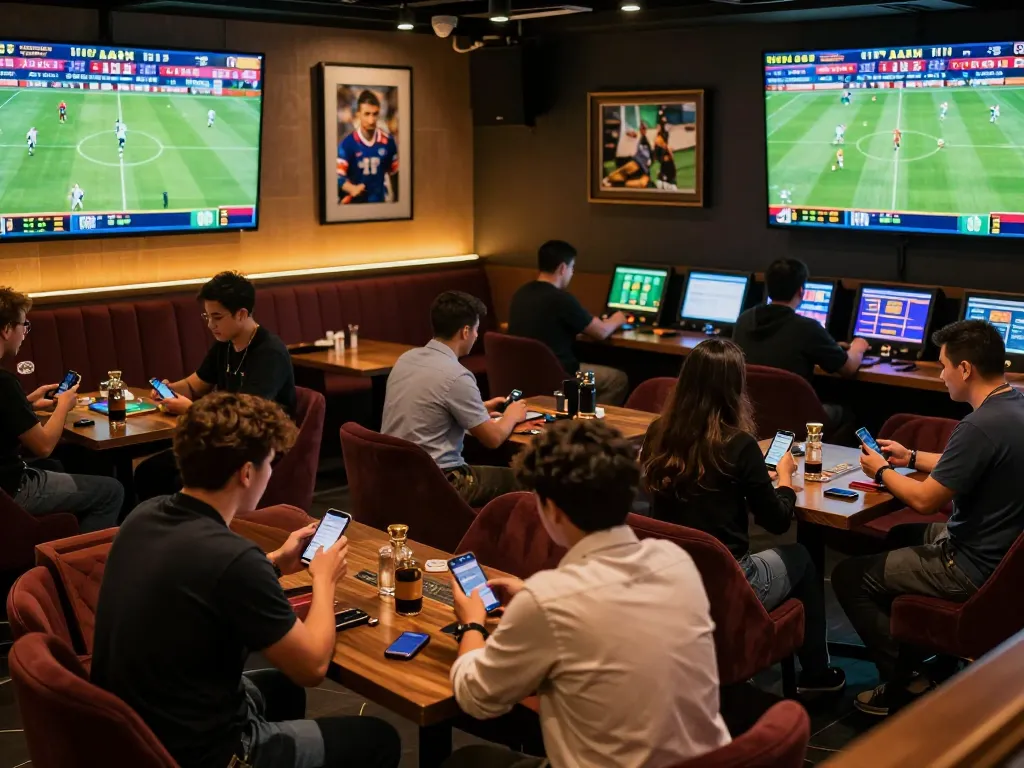 Exciting sports betting scene at uu88.com with enthusiastic bettors placing bets and watching live games.