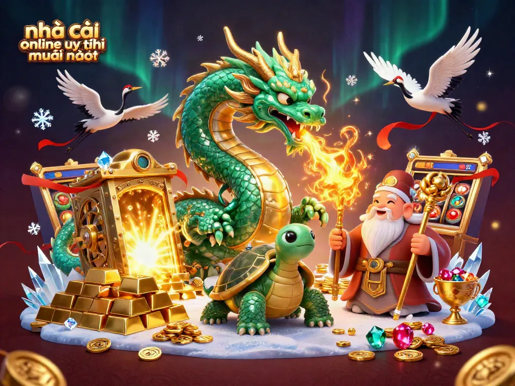 Catch the excitement of nhà cái online uy tín mới nhất with a vibrant casino-themed fantasy scene.