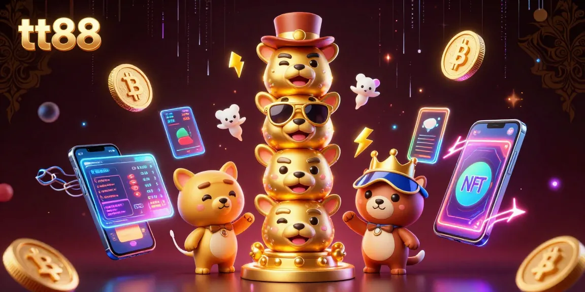 Experience thrilling betting adventures at tt88 with a vibrant casino scene featuring animated spirits and crypto elements.