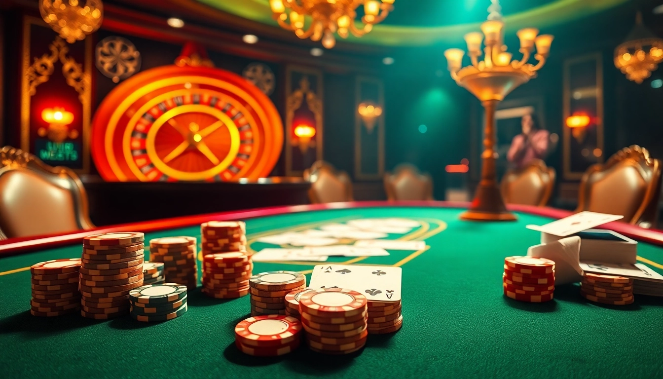 Experience the excitement of 789 BET with a luxurious casino setting, featuring poker and roulette.