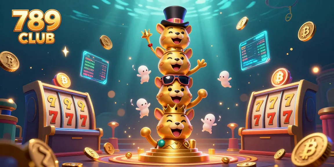 Experience thrilling games at 789 CLUB with captivating visual elements, slot reels, and cryptocurrency features.