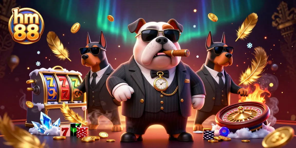 Engage with the vibrant casino scene at hm 88 featuring a mafia boss bulldog and Doberman bodyguards.