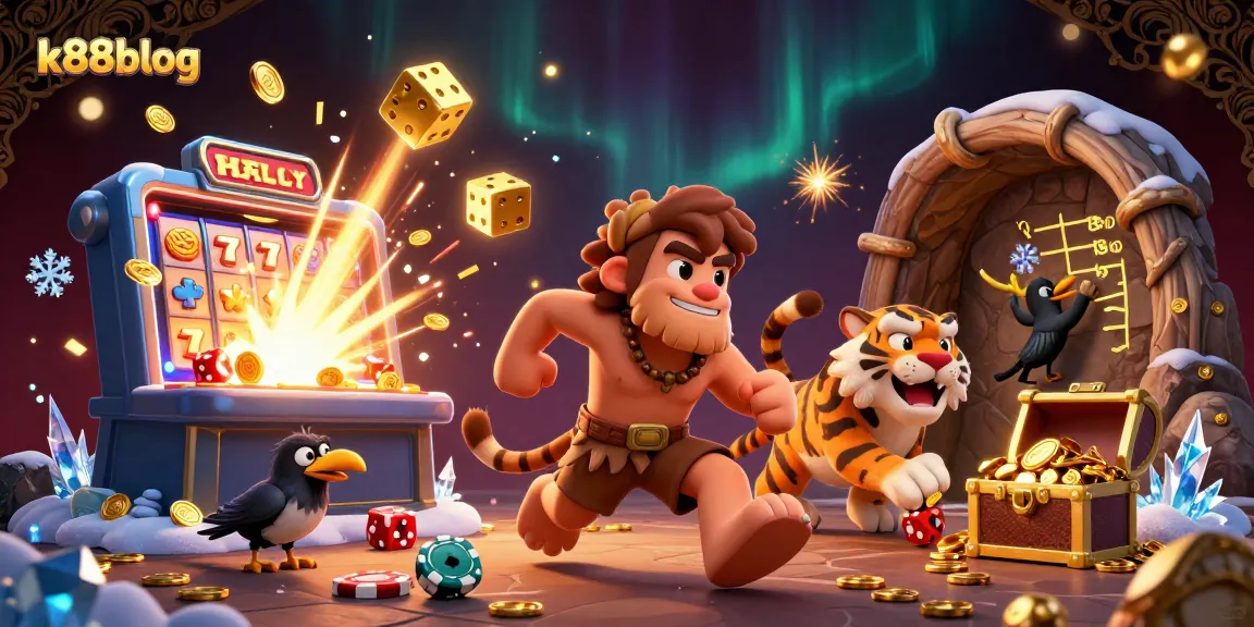 Experience thrilling action at k88blog as caveman and sabertooth host a prehistoric casino.