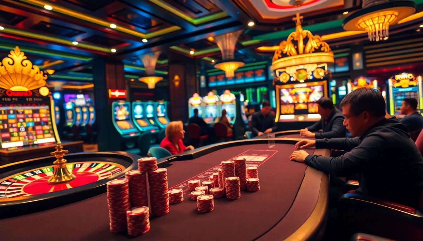 Experience high-stakes action at AU888 casino with vibrant gaming tables and exciting slot machines.