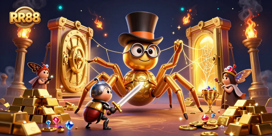 Experience the thrill of RR88 with vibrant gaming elements and captivating characters in a dynamic casino scene.