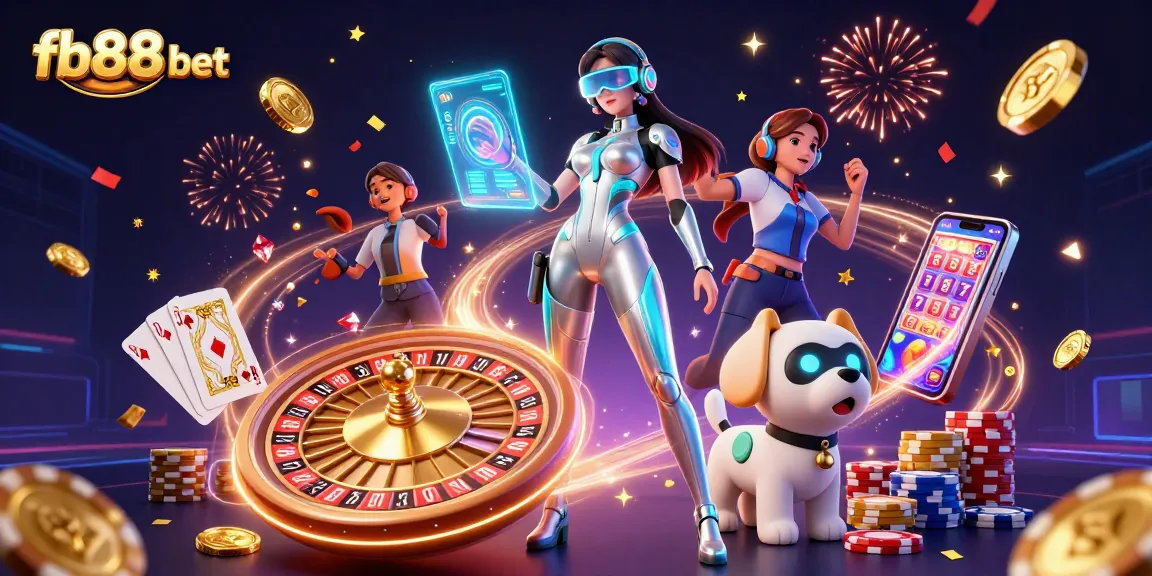 Experience the thrill of fb88 bet with futuristic graphics and vibrant casino elements.