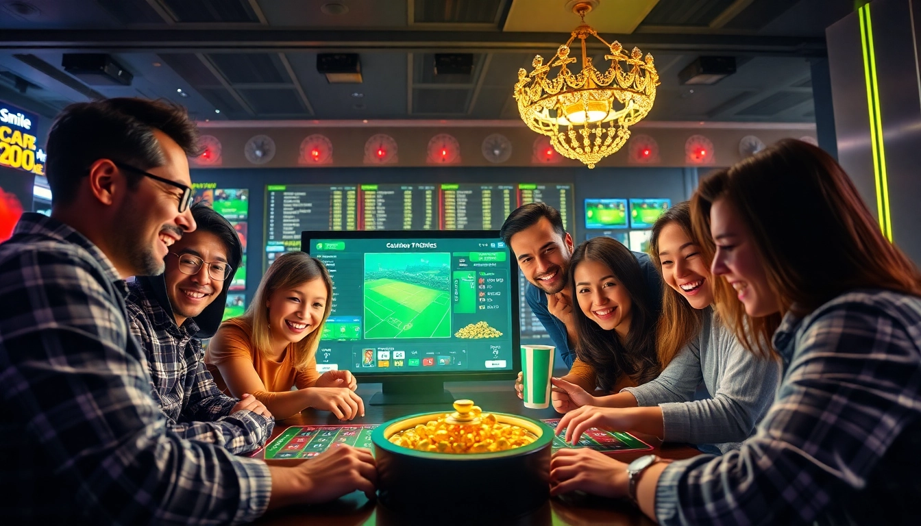 Engaging betting scene at vin777.gb.net with diverse players enjoying online games and sports betting.