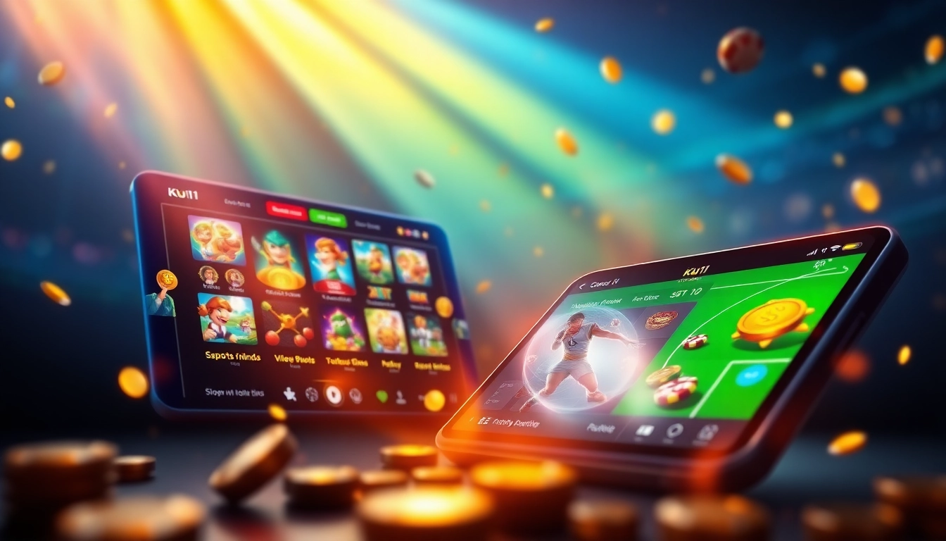 Engaging visual of Ku11 online gaming platform showcasing vibrant interfaces and slot game graphics.