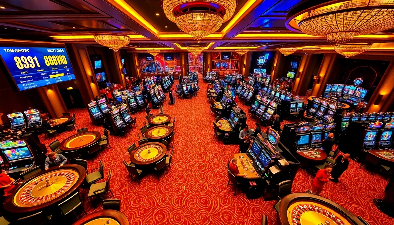 Experience the excitement of the 888VND GAME at a lavish casino filled with lively players.