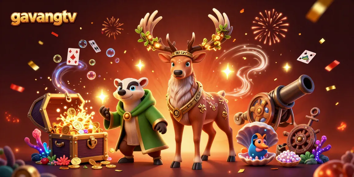 Experience thrilling jackpots with gavangtv in this vibrant 3D casino scene.