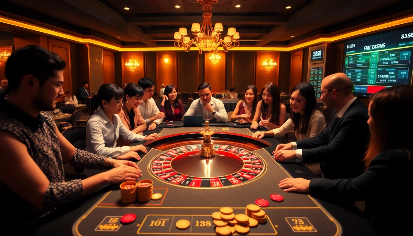 A dynamic gaming scene at 88ii88.com featuring excited players at a casino table.