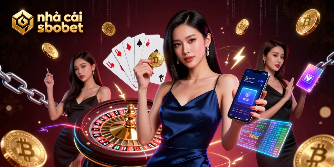Experience nhà cái sbobet with a stunning Asian woman engaging in mobile casino gaming.