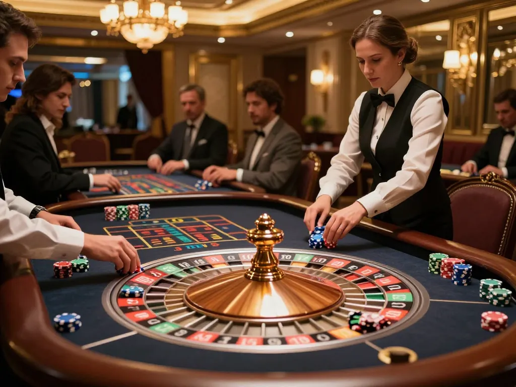 Players engaging in intense roulette gameplay at okking1 casino, enhancing their betting strategies.