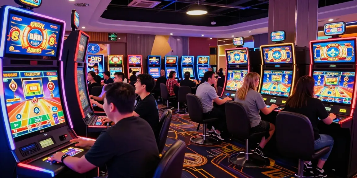 Online gaming scene at credit card casinos highlighting https://jumpspace.org.uk with players enjoying diverse games in vibrant atmosphere