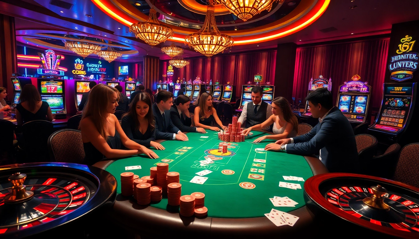 High-stakes poker night at jss77 casino, featuring intense gameplay and vibrant lighting.
