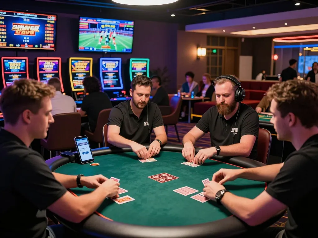 Exciting online casino experience at 23win with players engaged in various games and vibrant atmosphere.