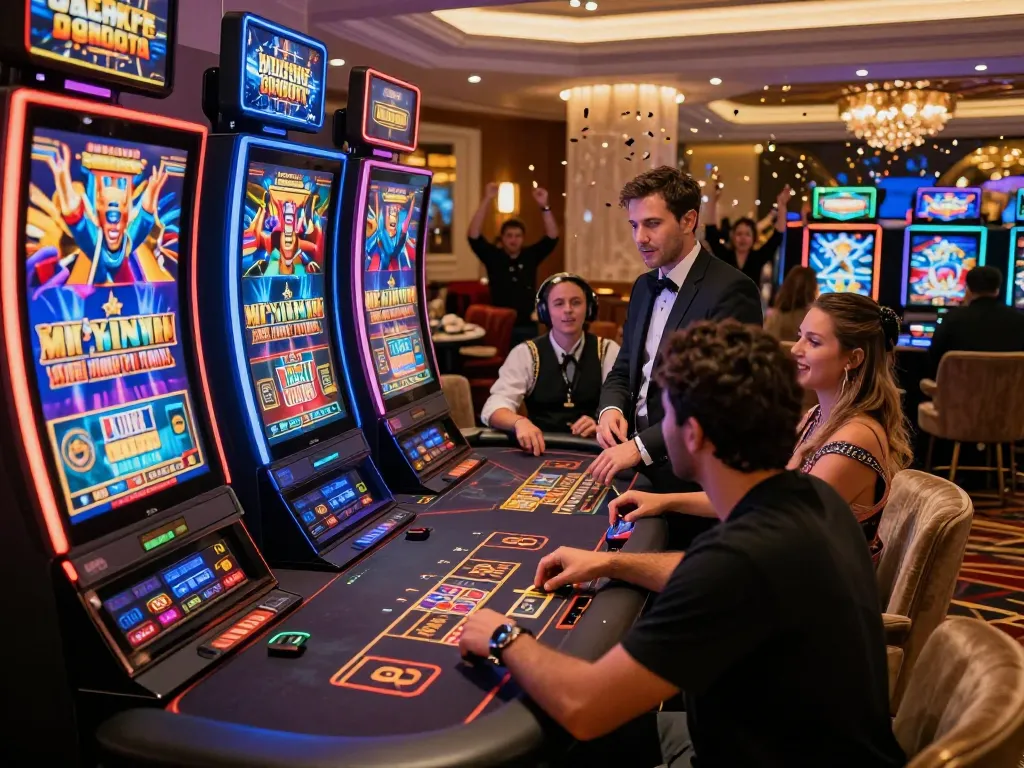 Players enjoy rikvip at a lively digital casino filled with excitement.