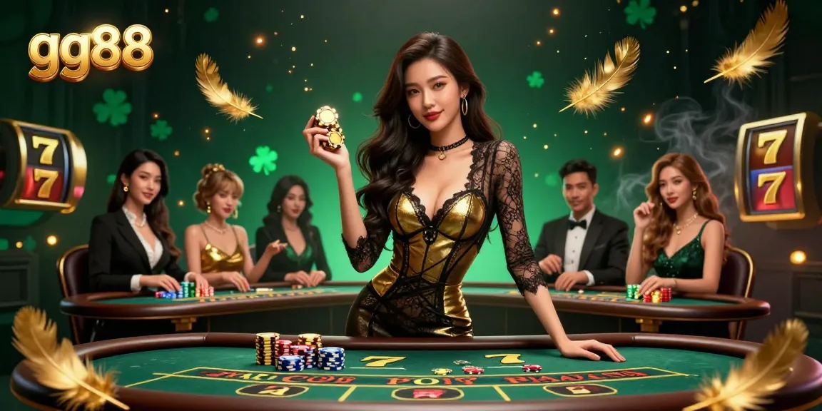 Engage in high-stakes gaming excitement at gg88 with golden chips and vibrant casino elements.