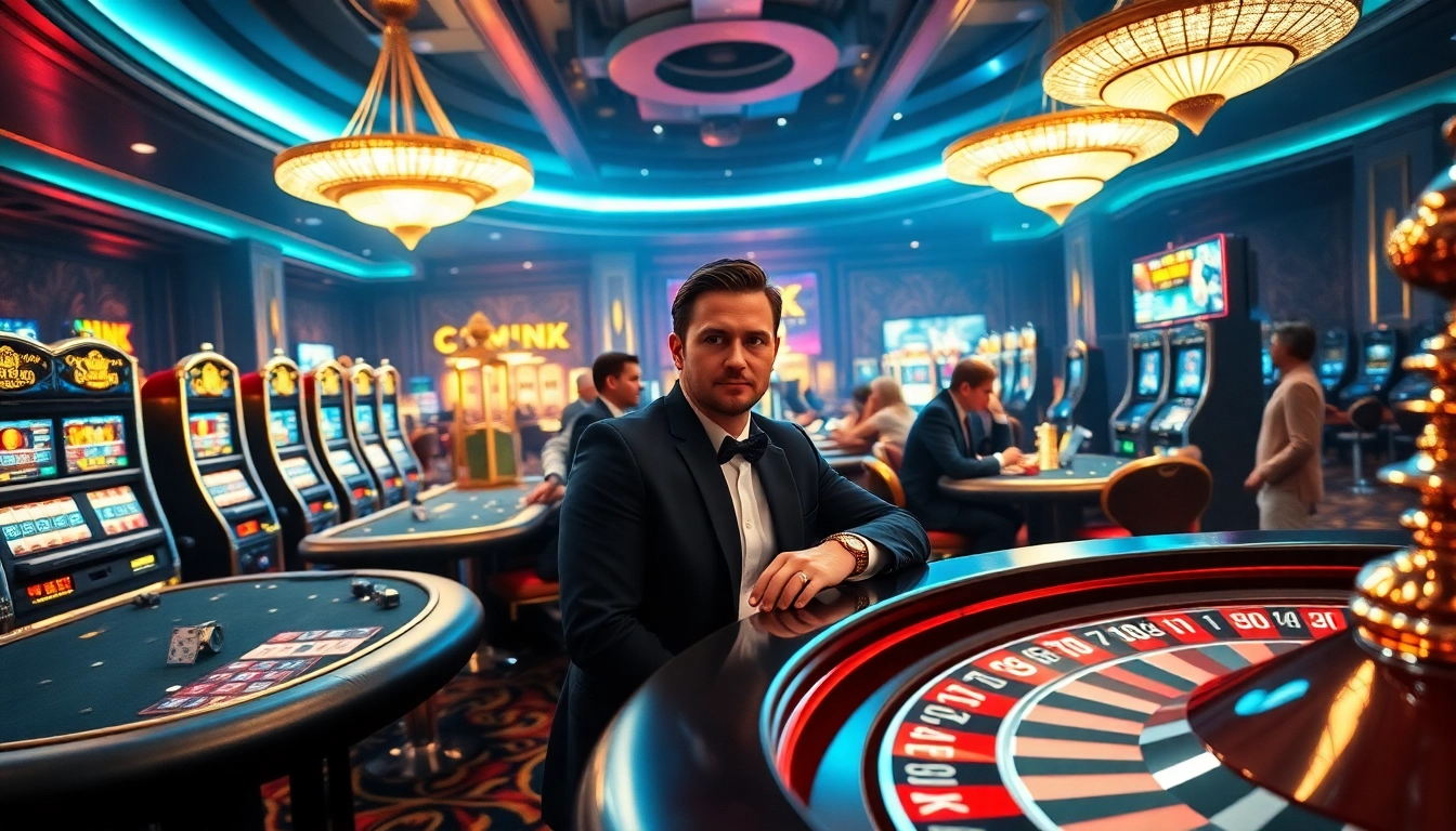 Experience the thrilling ambiance of Hit club with vibrant casino tables and stunning slot machines.