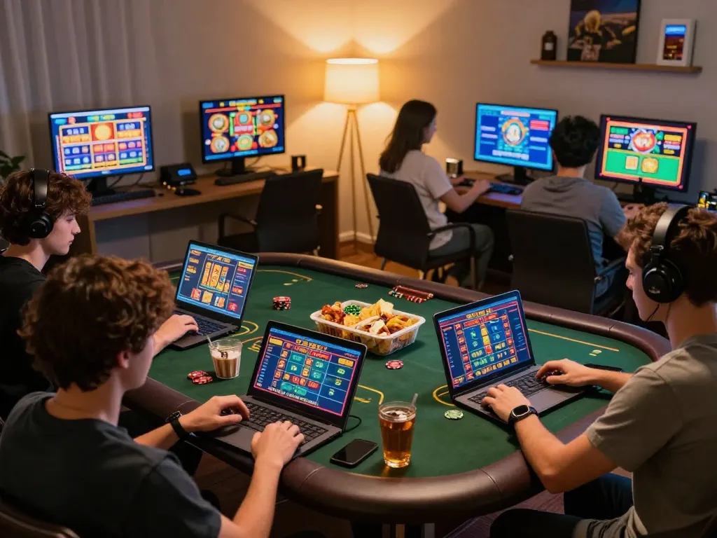 Players strategizing while gaming on 789win, enjoying a cozy online casino experience.