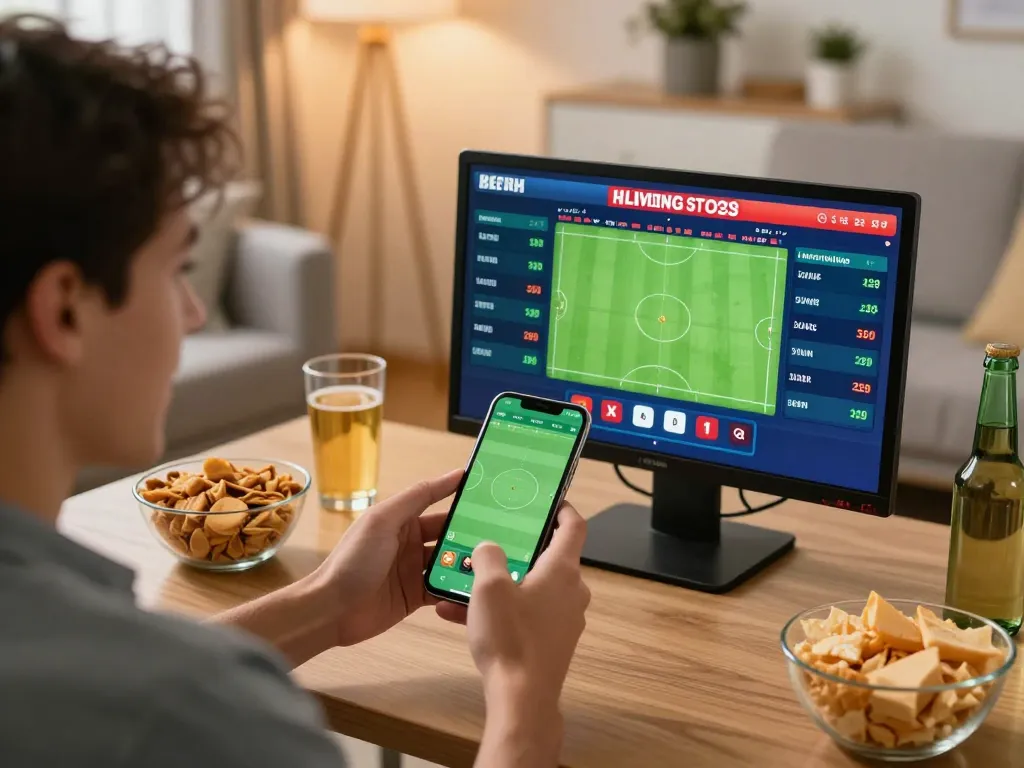 Khoảnh khắc thú vị khi đặt cược trên Link 12bet qua smartphone trong một không gian ấm cúng tại nhà.