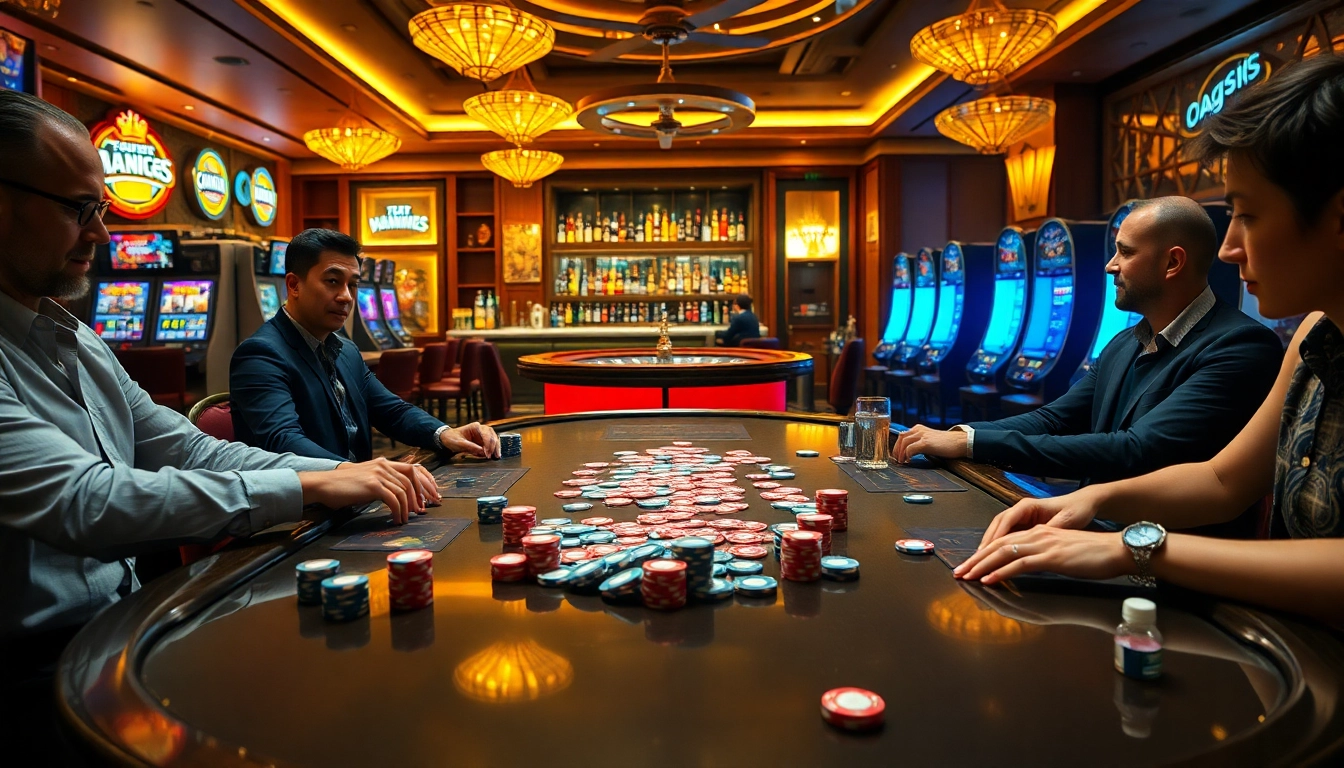 Engage in thrilling poker action at mk8.sh, with players around a vibrant casino table.