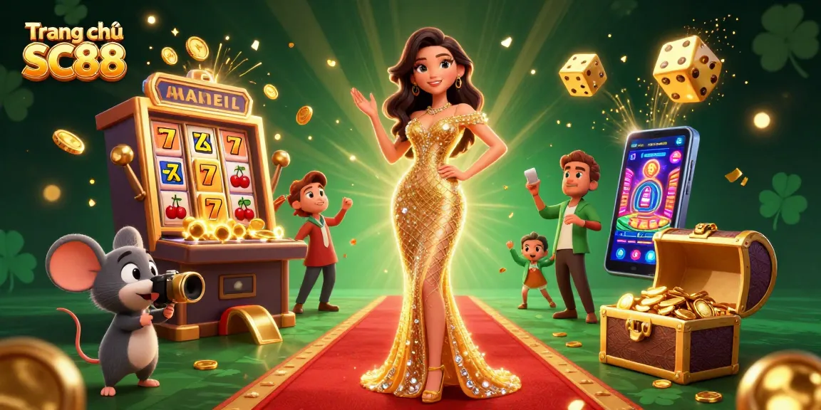 Experience the excitement of Trang chủ SC88 with this vibrant casino scene filled with thrilling game elements.
