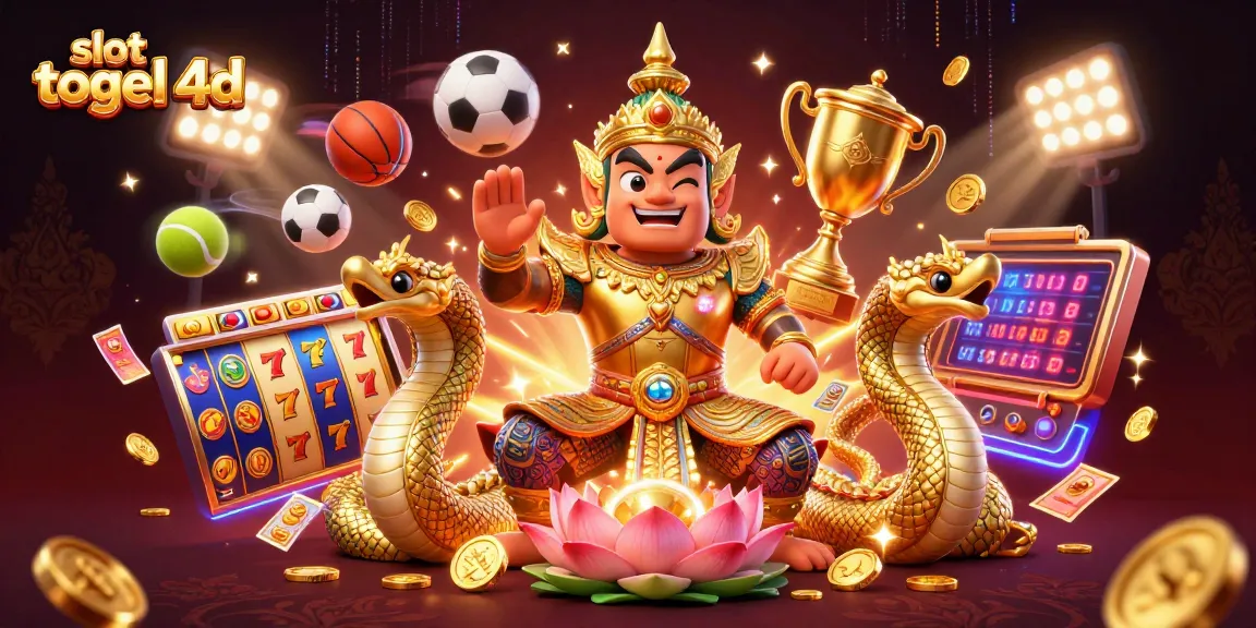 Engage with slot togel 4d in this dynamic, ultra-detailed 3D scene featuring vibrant gaming action.