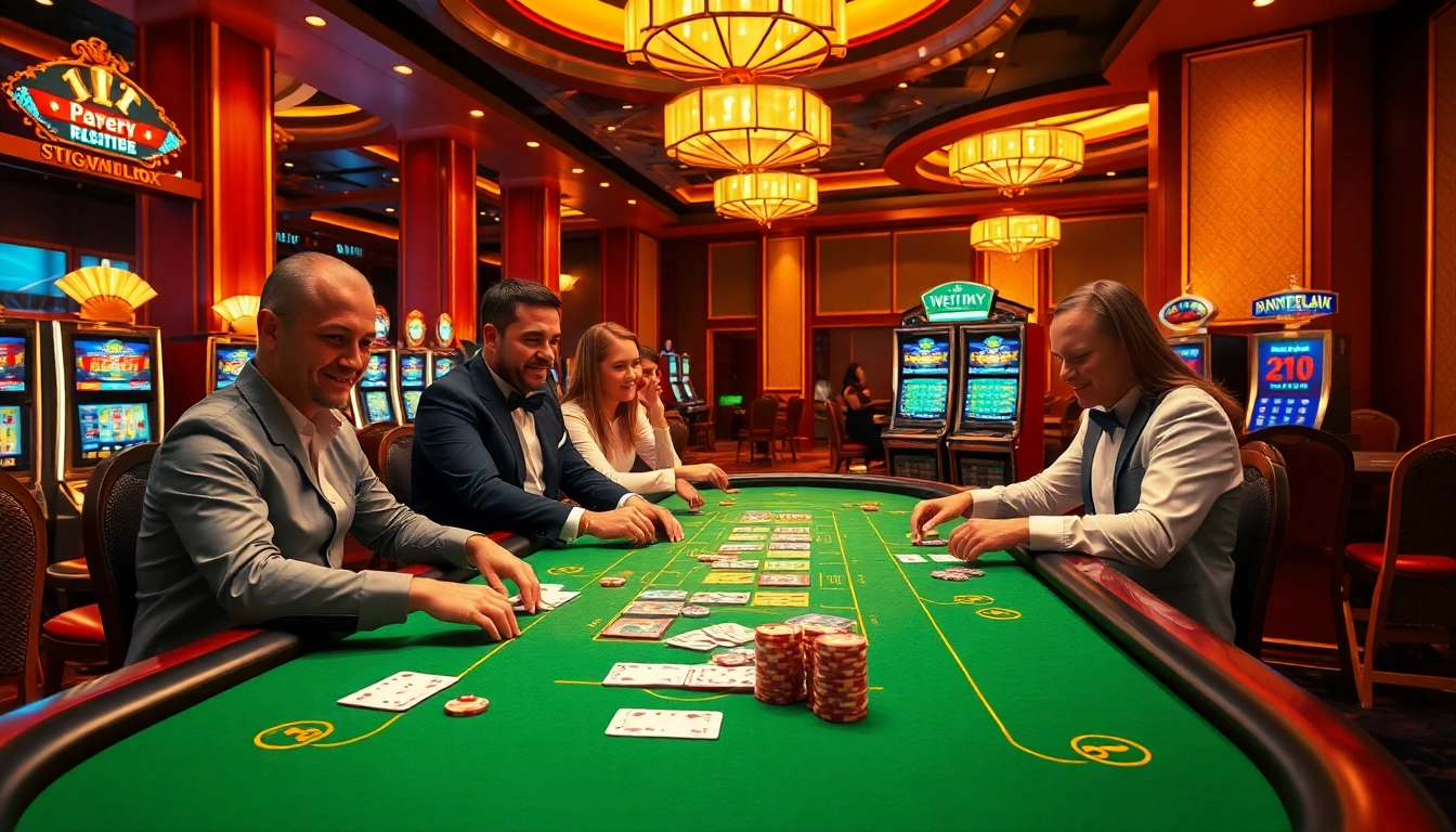 Experience the excitement of casino gameplay with sunwin.loans, featuring vibrant card tables and professional dealers.