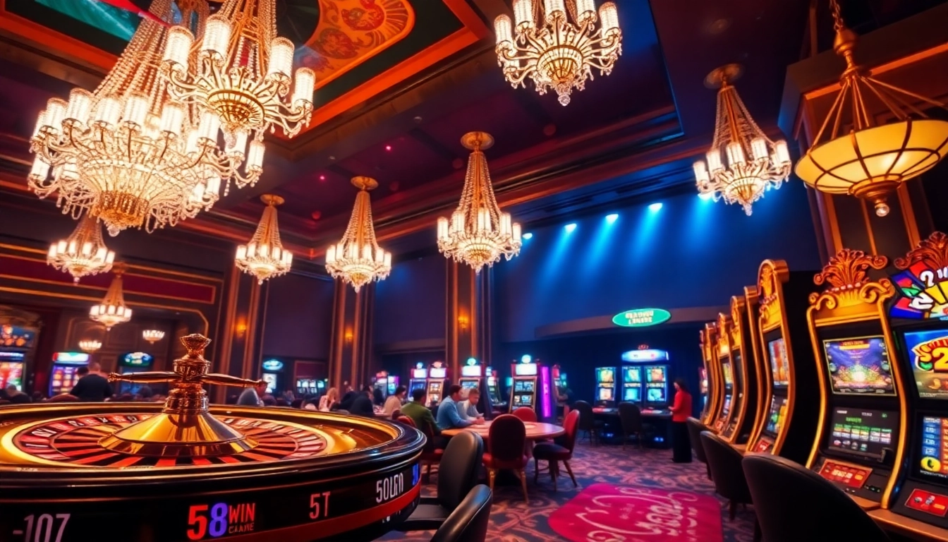 Experience the excitement of gambling on 58win1 with vibrant casino visuals and thrilling gameplay.