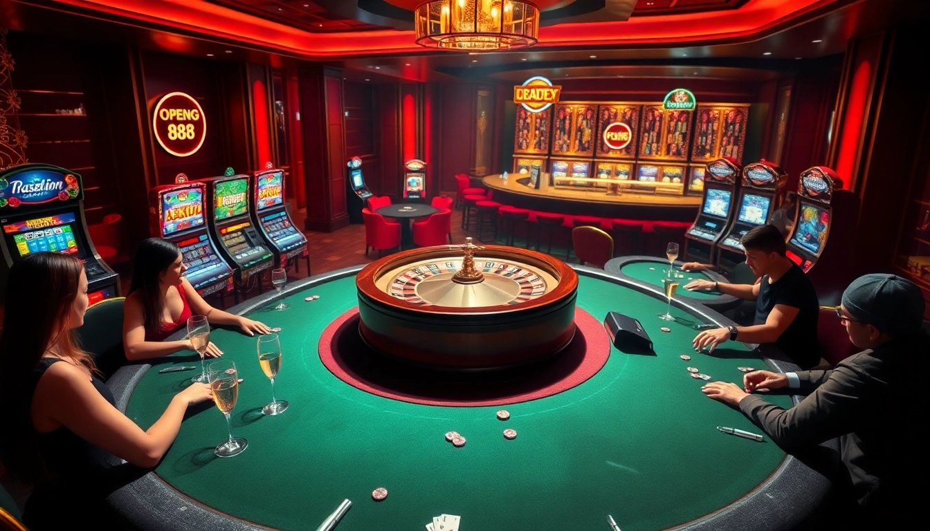 Experience the thrill of open88 casino games with an elegant atmosphere filled with poker and slot excitement.
