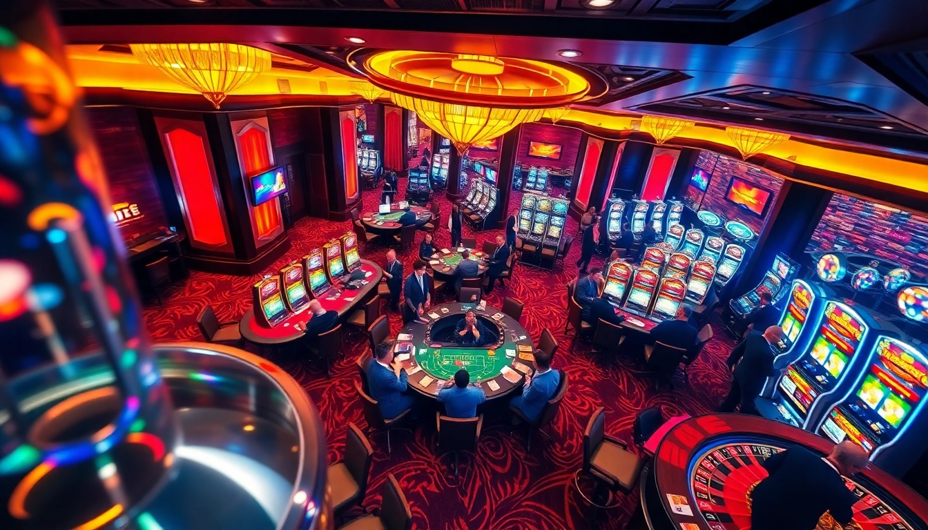 Players enjoying thrilling games at 789F casino, showcasing exciting gambling atmosphere and luxury.