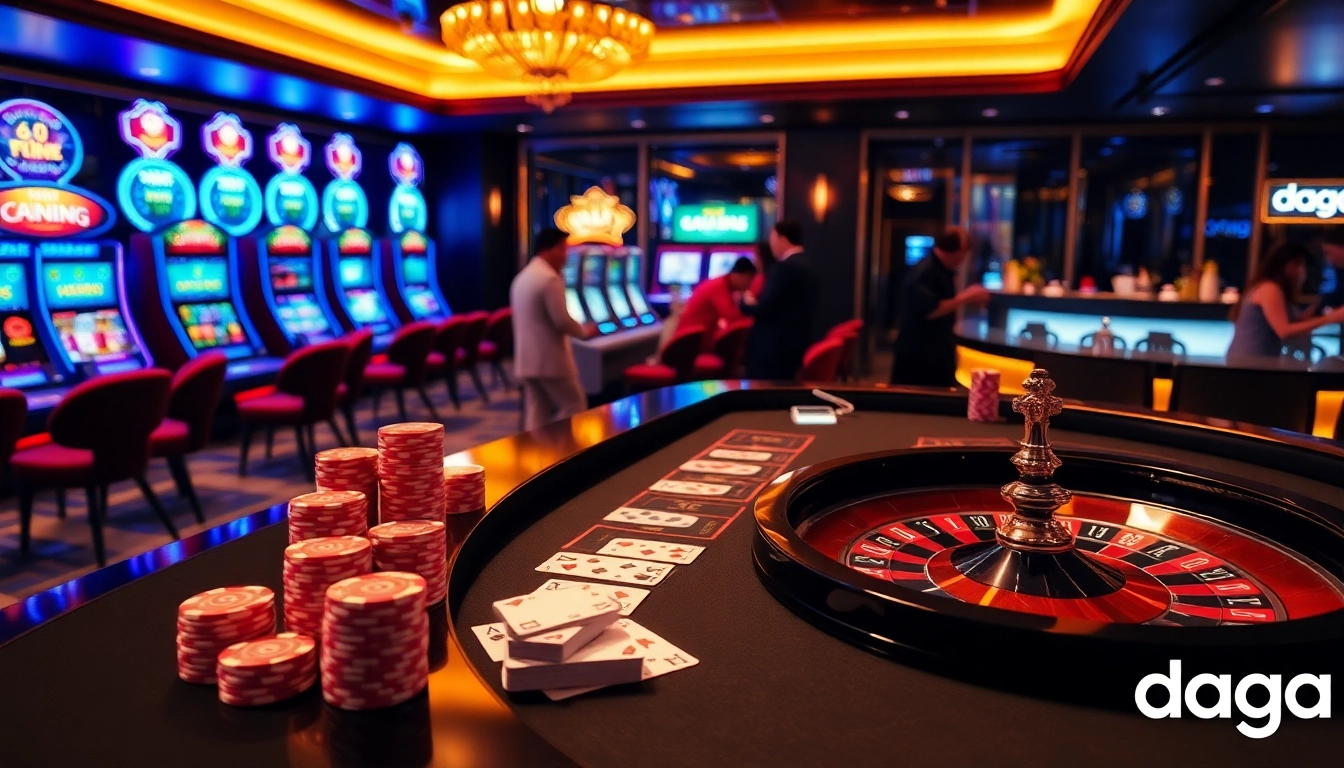 Experience the excitement of online gambling with the daga link at a luxurious casino setting