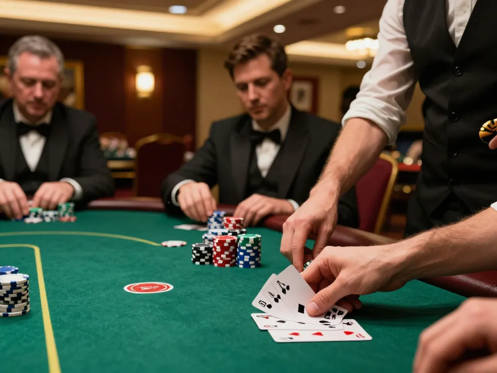 Players winning at 789betgo poker table showcasing strategic gameplay and excitement in a luxurious casino.