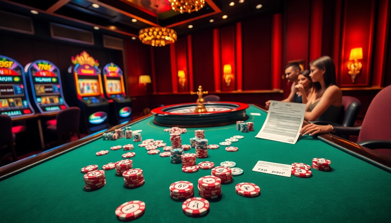 Exciting gambling action at a luxurious poker table showcasing 789f's vibrant casino experience.