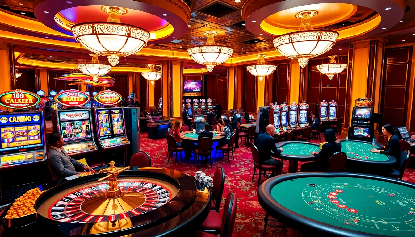 Experience the thrill of đăng ký OK8386 at a luxurious casino setting with vibrant games and excitement.