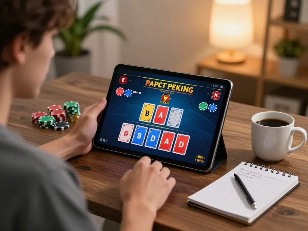 Player engaged in live dealer blackjack on a tablet with sc88bn displayed, showcasing strategic betting.