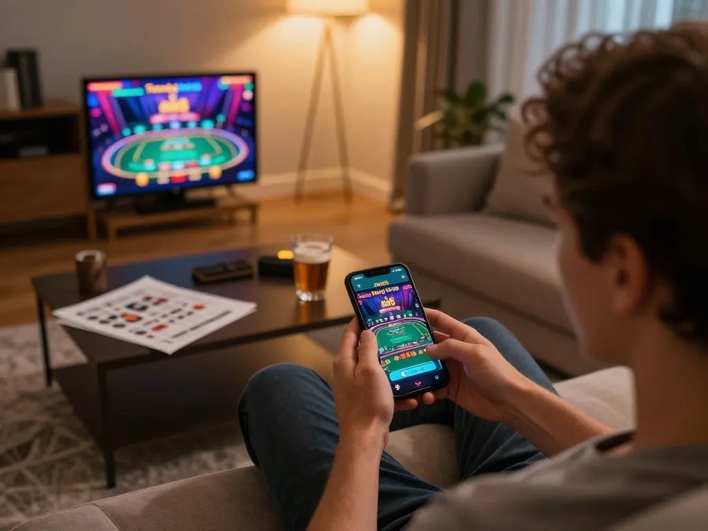 Engaging online gaming experience at trang chủ alo8 with user interacting with casino app on smartphone