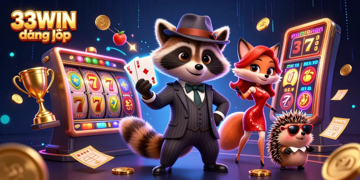 Engage with thrilling gameplay at 33WIN đăng nhập featuring vibrant casino elements and charming characters.