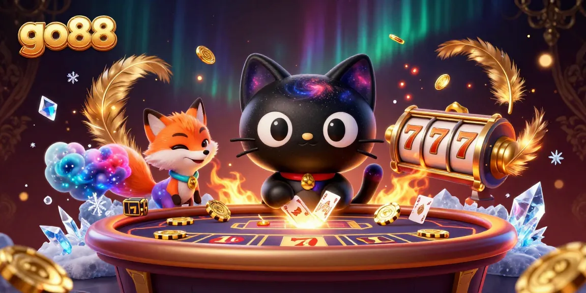 Engage in exciting gaming at go88 with cosmic characters and vibrant casino elements.