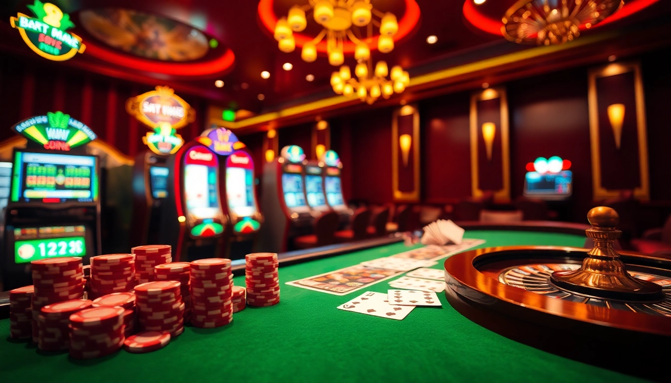 Experience thrilling gambling action at https://xx88.promo/ with vibrant casino games, chips, and cards.