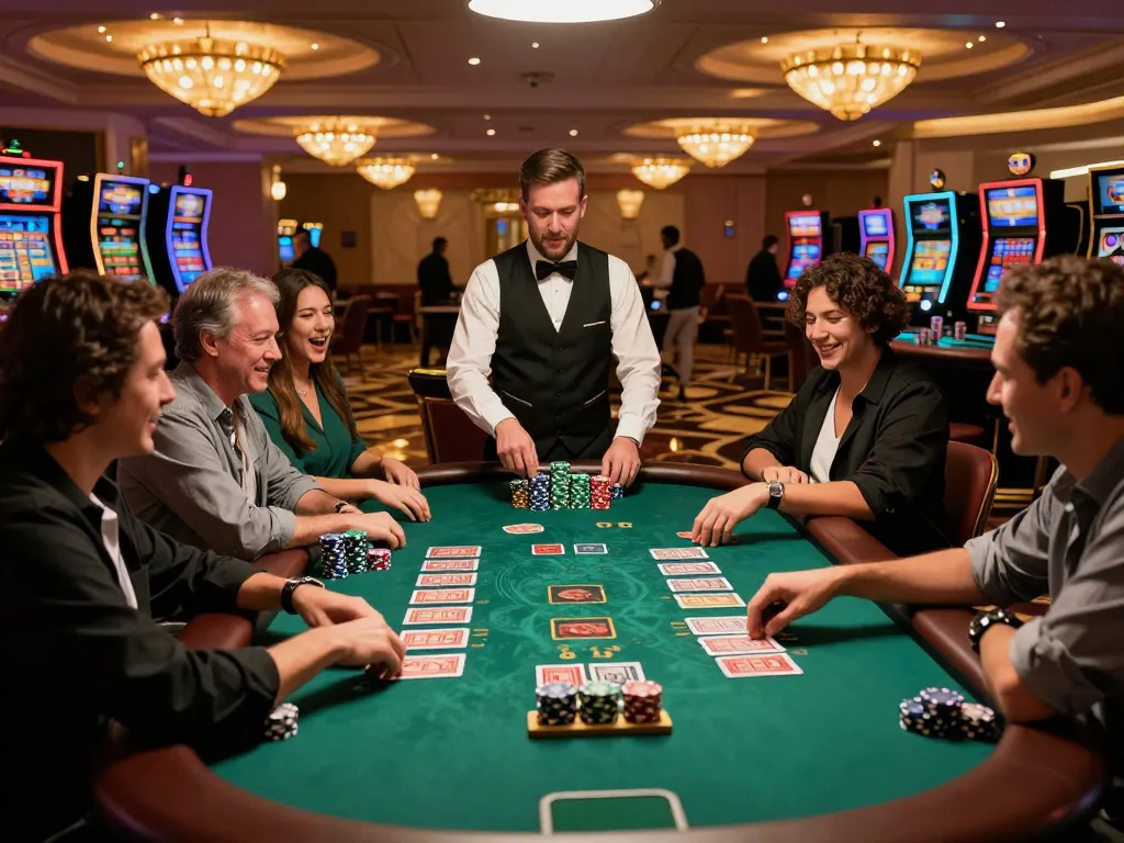 Texas gamblers strategizing at a thrilling blackjack table, showcasing interactive gaming atmosphere with TX88